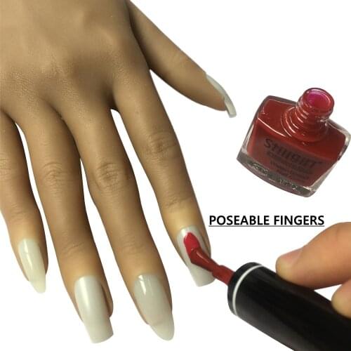 KnowU Nail Art Practice Hand Silicone Model Jointed Fingers Acupuncture Jewerly Display Mannequin Halloween Decor