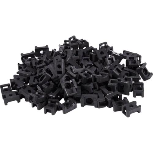 White 4.5mm Width Cable Tie Base Saddle Type Mount Wire Holder 100Pcs