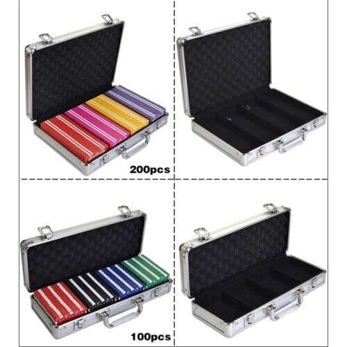 SQUARE Chips Suitcase Chip Container Chip Case/Box Poker Chips Square Aluminum Suitcase 100/200PCS Capacity