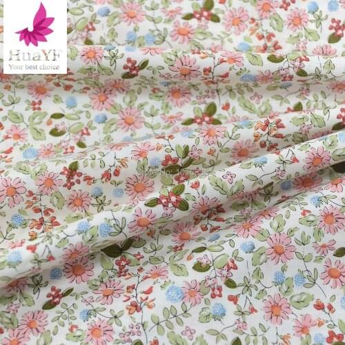 Hot sale Pastoral Floral Plain Cotton Fabric DIY Childrens Wear Cloth Make Clothes Decoration Curtain Sewing Home Textile