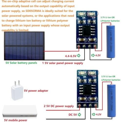 2x 1A 4.2V 3.7V Li-ion Li-Po Lithium Battery Multifunction Charger MPPT Solar Controller Module for Solar panel mobile power USB