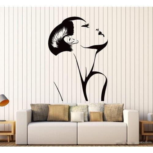 Fashion Hot Sexy Girl Wall Stickers Vinyl Wall Decal Woman Barber Salon Spa Wallpaper Removable Design Wall Tattoo joy095