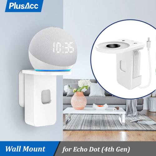 For Amazon Echo Dot 4th Gen Outlet Wall Mount Stand Smart Home Speakers Space-Saving Solution Hide Messy Wires