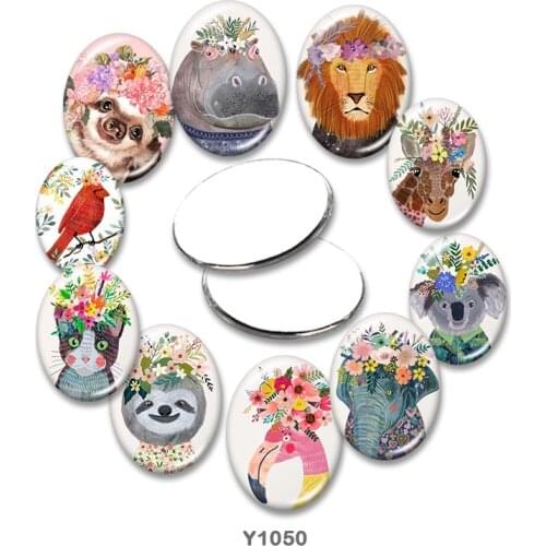 Animal Oval glass cabochon 13x18mm/18x25mm/30x40mm flat back Making findings TRY1050