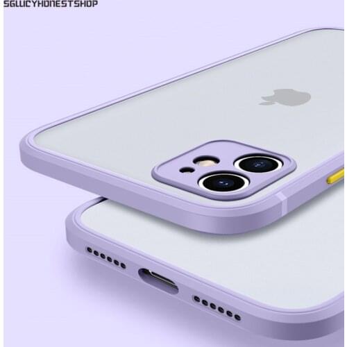 Shockproof Armor Matte Case For iPhone 12 Pro 11 Pro Max Xs Max XR X 6 7 8 Plus SE2 Luxury Silicone Bumper Clear Hard PC Cover