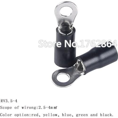 100PCS/LOT Insulation terminal wiring cold pressed terminals o type pre-Insulated RV3.5-4/5/6 aislamiento terminal
