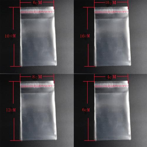 100pcs Clear Resealable Cellophane/BOPP/Poly Bags 9*13 cm Transparent OPP Packing Plastic Bags Self Adhesive Seal