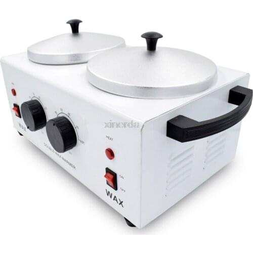 220V/ 110V Double Pots Depilatory Wax Warmer Machine Paraffine Wax Heater Hand Feet SPA Epilator Hair Removal Tool