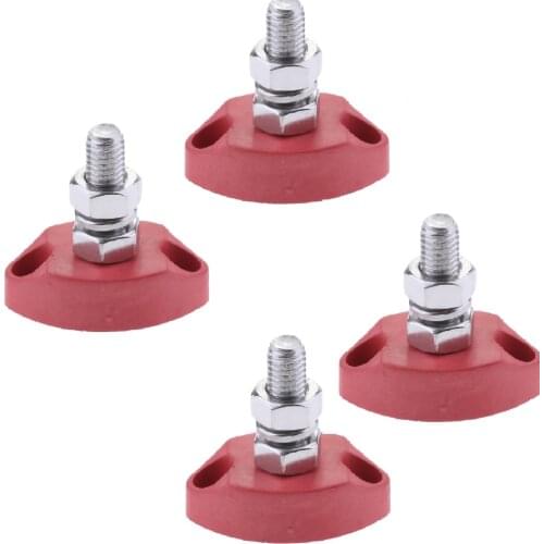 4x 6mm Marine Stainless Steel Insulated Terminal Block With Single Stud