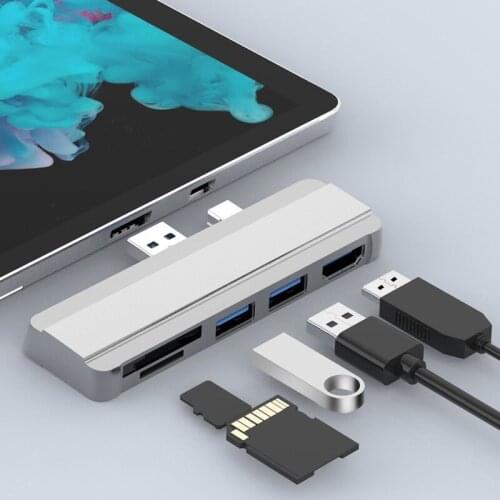 5in1 USB HUB 3.0 Docking Station for Surface Pro 4/5/6 To USB3.0 Port HDMI-compatible SD/TF Reader Splitter Adapter