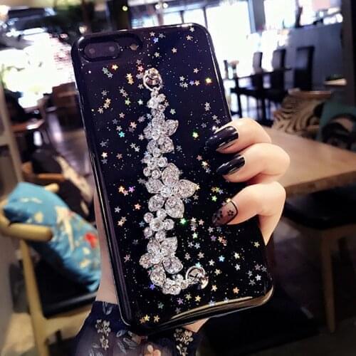 Diamond flower chain bracelet phone case for iPhone 6 6s 7 8 plus X XS max XR for Samsung galaxy s7 edge s8 s9 s10 plus note 8 9
