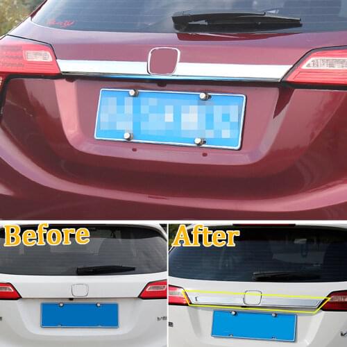 BBQ@FUKA 1pc ABS Fit For Honda HR-V 2014-2018 Chrome Rear Trunk Tailgate Door Handle Cover Trim Molding Decorative Accessorries