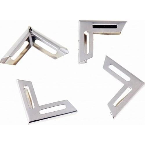 Free Shipping 50pcs Silver Tone Book Scrapbooking Albums Menus Folders Corner Protectors 25x18mm F1496