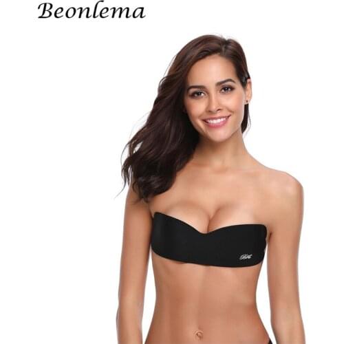 Strapless Bra Invisible Adhesive Silicone Bra Bralette Sticky Brassiere Push Up Bralette Sexy Silicon Backless Bras Women