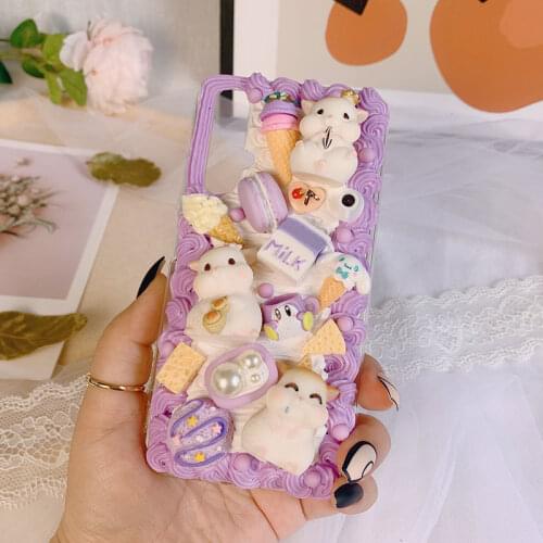 Handmade For Samsung s21 ultra case 3D Caroon galaxy s20 FE s10/s9/s8 plus Kawaii phone shell note 20 creamy cover a52 a72 5G