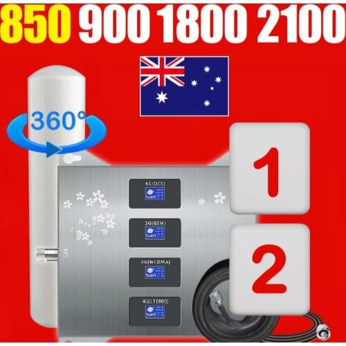 Quad Band 5 850 MHZ 900 1800 2100 Repeater 2g 3g 4g Signal Booster GSM 900 DCS 1800 UMTS WCDMA 2100 Cellular Amplifier Israel