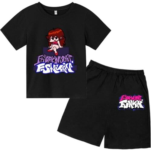 Friday Night Funkin Childrens Short Sleeve Sportswear Boys And Girls Short Sleeve And Shorts Casual Fashion Childrens Sportswear