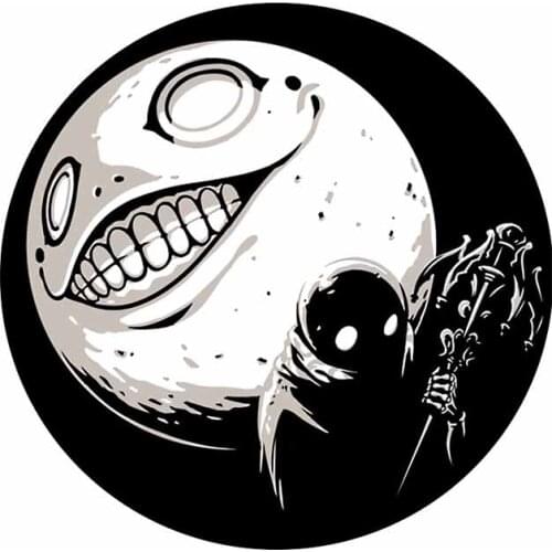 EARLFAMILY 13cm x 13cm for Emil NieR Funny Car Stickers Cartoon Air Conditioner Decals Personality Waterproof Vinyl Car Wrap