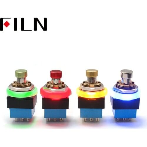 FILN The new 3PDT 3A 250VAC guitar switch guitar effect pedal switch with LED indicator With the wire