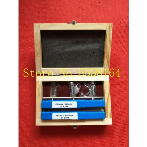 HSS Keyway Broach Set Metric Sized 6pcs 2mm 3mm Broaches 6/8/10 Collared Bushings with Shims CNC Cutting Tools knife GOOD