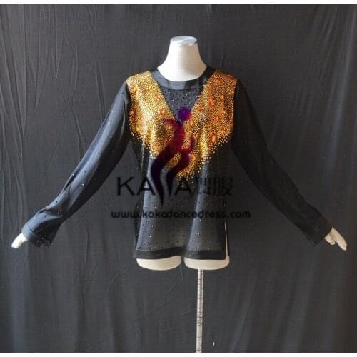 KAKA-L1541,Mens Dance Wear,Man 's Latin Shirt,Salsa Dress Tango Samba Rumba Chacha Shirt,Man Shirt