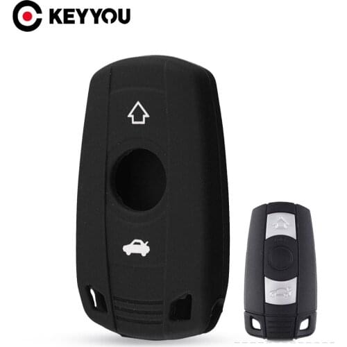 KEYYOU 2 Button Silicone Car Key Case For BMW E60 E90 E91 E92 1 3 5 6 Series M3 M5 X1 X5 X6 Z4 Remote Fob Cover