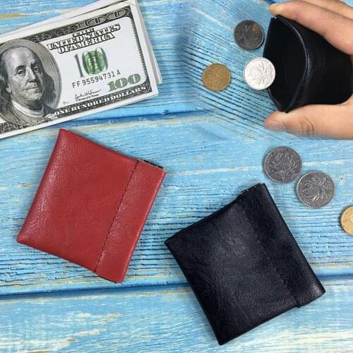 Pu Leather Coin Purse Women Men Small Mini Short Wallet Bag Money Change Little Key Business Credit Card Holder for Kids Girls