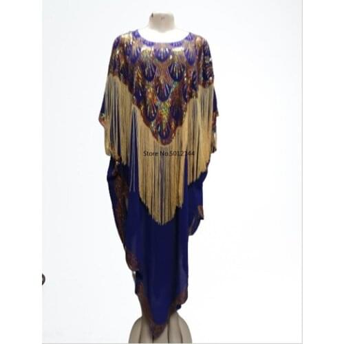 Summer African Dresses for Women 2021 African Women O-neck Sequined Plus Size Long Dress African Clothes for Women