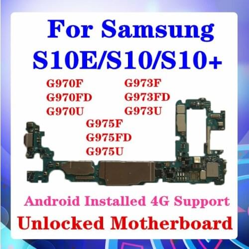 For Samsung Galaxy S10E G970 , S10 G973 , S10 Plus G975 Motherboard F / FD / U Version Single/Dual SIM Android System