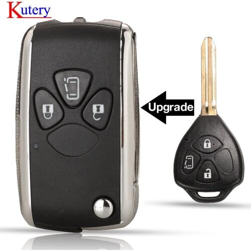 Kutery 10 pcs modified upgrade key shell case for Toyota Alphard 2005 - 2009 3 buttons 4 buttons
