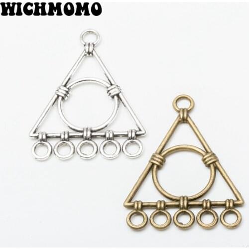 New Fashion 10pieces/bag 21*24mm Zinc Alloy Round Triangle Connector Charms Linker for DIY Earrings Necklace Jewelry Accessories