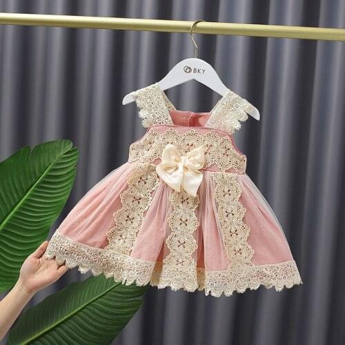 New Arrival Kids Girls Lolita Style Big Bow Dress