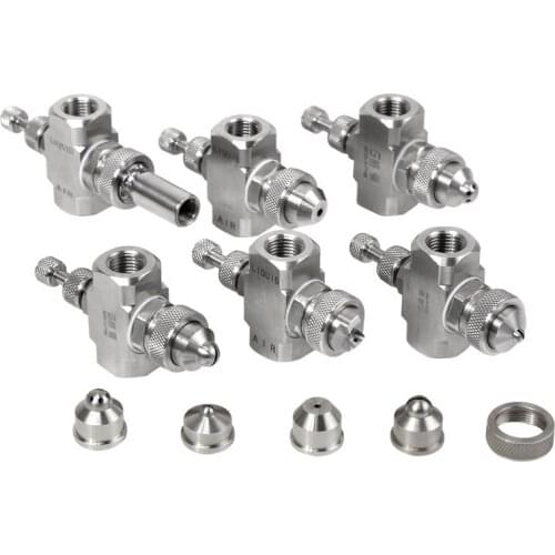 1/4" Stainless steel air atomizing nozzle Adjustable spray atomizing humidifying nozzle Two-fluid gas-water mixing nozzle