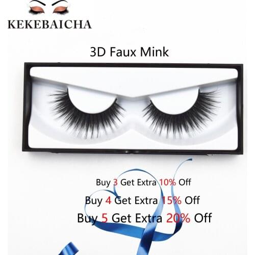 KEKEBAICHA 3D faux mink eyelashes thick long natural false eyelash faux mink eyelash maquiagem cilios for professionals eyelash