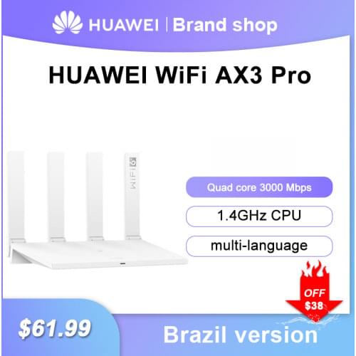 Brazil Version HUAWEI WiFi 6+ AX3 Dual Core Wireless Router 3000 Mbps 5GHz Repeater Amplifier WiFi6 Multi-Language Mesh WiFi