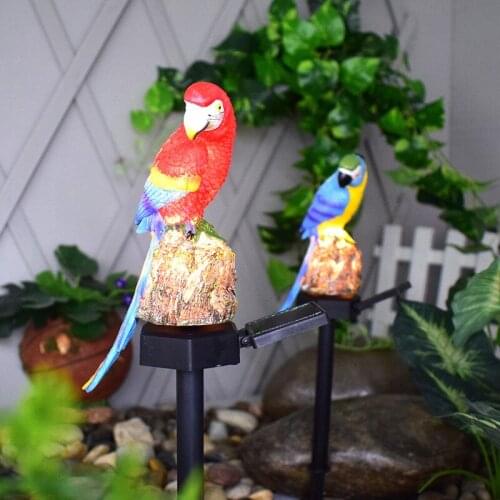 Solar Powered Garden Light Outdoor Waterproof Parrot LED Fairy Light Lawn Lamp Garden Decor Landscape Night Animal Shape Lamp