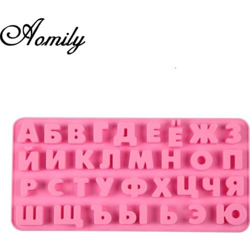 Aomily Russian Alphabet Silicone Mold Letters Chocolate Mold 3d Cake Decorating Tray Fondant Molds Jelly Cookies Baking Tools