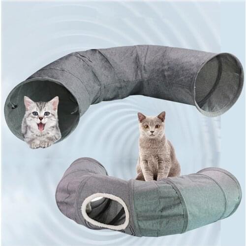3 Holes Grab Resistant Foldable Roll Ground Cat Tunnel Toy Foldable Pet Cat Puppy Tunnel Play Toy Drill Barrel Cat Tent