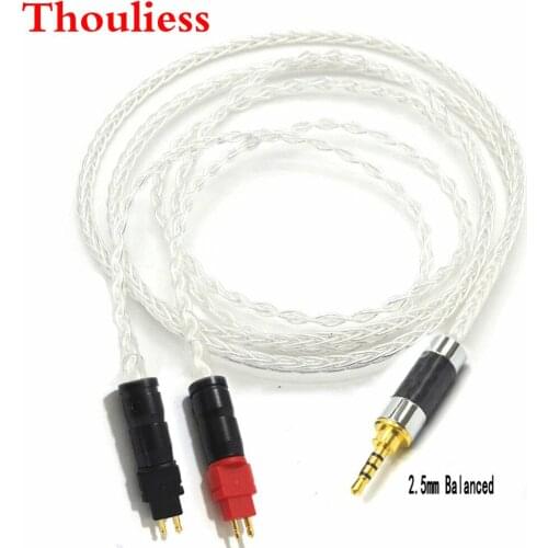 Thouliess 8 Cores 7N OCC Copper Silver plated Replacement Audio Cable for HD600 HD650 HD525 HD545 HD565 HD580 Headphones