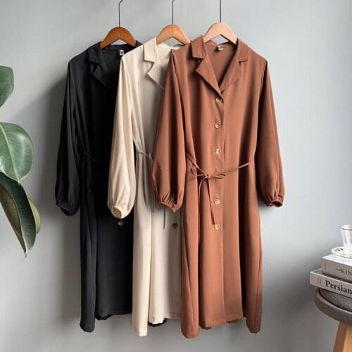 Womens Shirt Dress Autumn Notched Collar Long Sleeve Single Breasted Casual Solid Sexy Women Dresses Clothing
