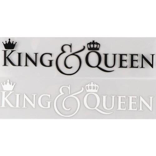 17.4*4CM KING QUEEN Vinyl Decal Car Sticker Personality Word Decor Cartoon