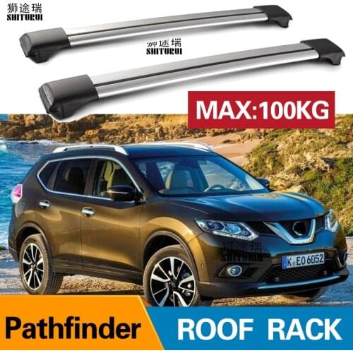 2Pcs Roof bars For NISSAN Pathfinder (R52) 2012-2019 Aluminum Alloy Side Bars Cross Rails Roof Rack Luggage CUV SUV LED