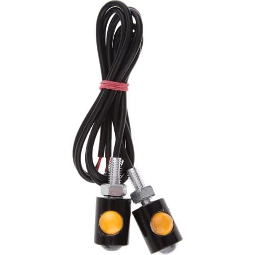 2 Pack of Motorcycle Turn Signal Light License Plate Lamp Strobe Side Marker Indicators, Amber Lens, 12V