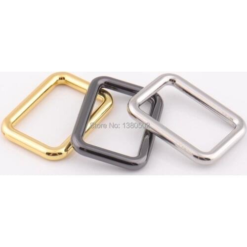 20pcs/lot Silver Gold Black color 25mm 1inch metal Rectangle buckle for Bag Belt Garment Accessories