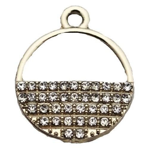 20pcs/lot golden crystal roundness Dangle Charms Lobster Clasp Hanging Charm For Bracelet&Pendant Floating Charms Jewelry