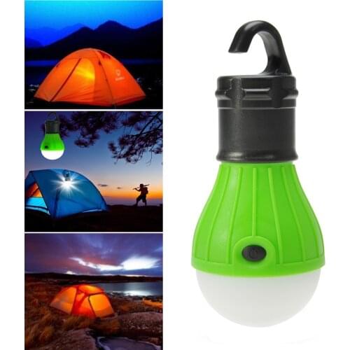 3 LED Work Light Camping Hiking Tent Lamp Hook Battery Powered Hanging LED Camping Tent Light Bulb Fishing Lantern Torch