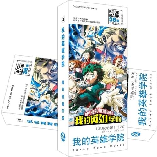 36 Pcs/Set Anime My Hero Academia Paper Bookmark Midoriya Izuku Book Holder Message Card Fans Gift