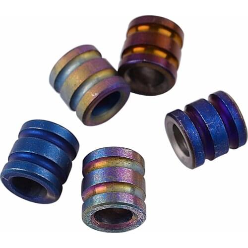 5Pcs x 10mm Titanium TC4 Lanyard Paracord Parachute Cord Beads Long Knife Jewelry Necklace Zipper Pull Dagger Pendant Flashlight