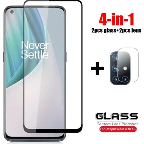 4-in-1 For Glass Oneplus Nord N10 5G Full Cover Tempered Glass One Plus Nord N100 Camera Lens Screen Protector HD Phone Film