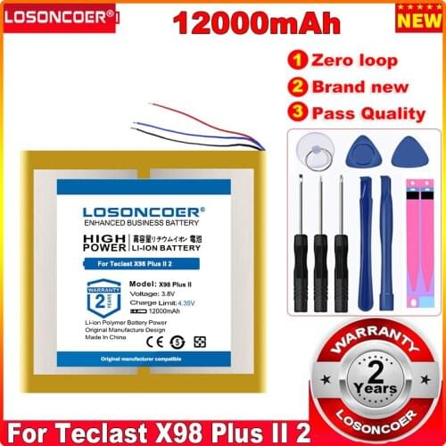 LOSONCOER 12000mAh Battery for Teclast X98 Plus II 2 Tablet PC 3 Lines C2D7 2879127 Batteries + free tools